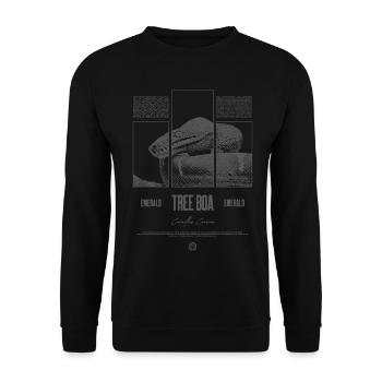 Smaragdbaumboa-Schlangenbesitzer und Reptilienhalter - Unisex Pullover - Schwarz - Vorne - Alina (178cm) & Michal (187cm)