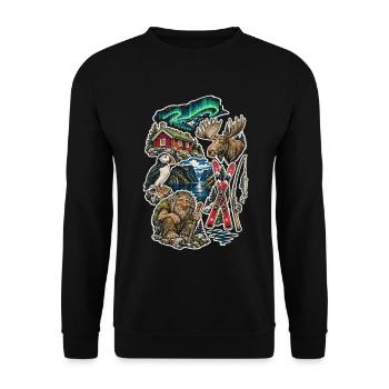 Norwegen Norweger - Unisex Pullover - Schwarz - Vorne - Alina (178cm) & Michal (187cm)