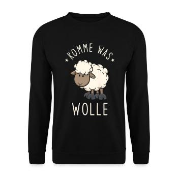 Komme was Wolle - Unisex Pullover - Schwarz - Vorne - Alina (178cm) & Michal (187cm)