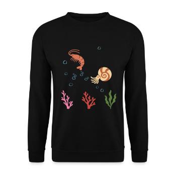 Garnele Unterwasser Kinder Nautilus - Unisex Pullover - Schwarz - Vorne - Alina (178cm) & Michal (187cm)