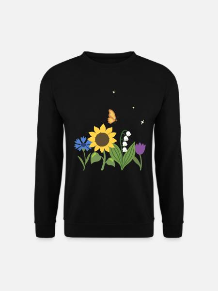 Blumen botanisch Blumenmotiv Design - Unisex Pullover - Schwarz