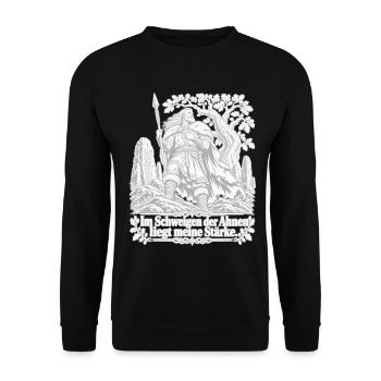 Krieger - Ahnenstärke im Nordwind - Unisex Pullover - Schwarz - Vorne - Alina (178cm) & Michal (187cm)