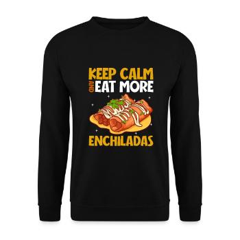 Keep Calm - Enchiladas - Unisex Pullover - Schwarz - Vorne - Alina (178cm) & Michal (187cm)
