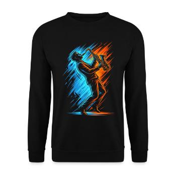 Saxophonist Saxofon Herren Kinder Saxophon Jungen - Unisex Pullover - Schwarz - Vorne - Alina (178cm) & Michal (187cm)