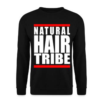 Natural Hair Tribe Afro Pride Squad Geschenk - Unisex Pullover - Schwarz - Vorne - Alina (178cm) & Michal (187cm)