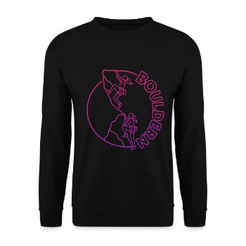 Boulder Frauen Klettern Bouldern - Unisex Pullover - Schwarz - Vorne - Alina (178cm) & Michal (187cm)