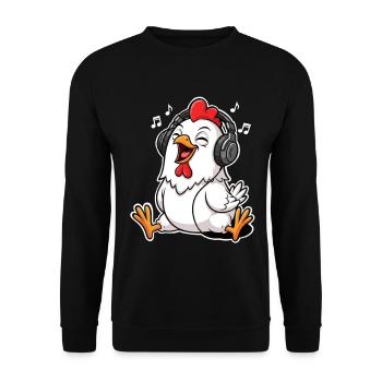 Huhn Musik - Unisex Pullover - Schwarz - Vorne - Alina (178cm) & Michal (187cm)