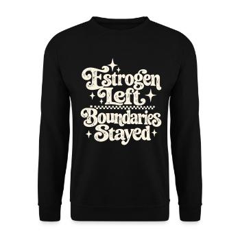 Menopause Midlife-Östrogen ließ Grenzen bleiben bestehen - Unisex Pullover - Schwarz - Vorne - Alina (178cm) & Michal (187cm)