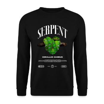 Smaragdbaumboa-Schlangenbesitzer und Reptilienhalter - Unisex Pullover - Schwarz - Vorne - Alina (178cm) & Michal (187cm)