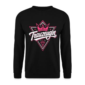 Trauzeugin Krone Hochzeit Braut - Unisex Pullover - Schwarz - Vorne - Alina (178cm) & Michal (187cm)