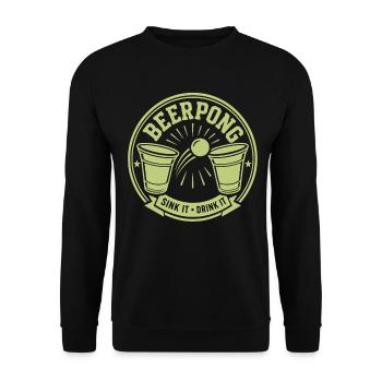 Beer Pong - Unisex Pullover - Schwarz - Vorne - Alina (178cm) & Michal (187cm)