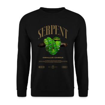 Smaragdbaumboa-Schlangenbesitzer und Reptilienhalter - Unisex Pullover - Schwarz - Vorne - Alina (178cm) & Michal (187cm)