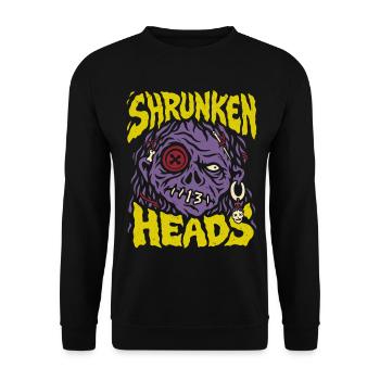 Shrunken Heads 13 – Halloween Horror Art - Unisex Pullover - Schwarz - Vorne - Alina (178cm) & Michal (187cm)