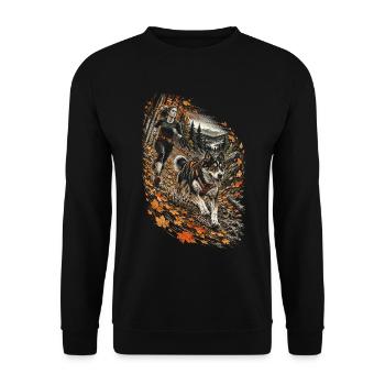 Canicross Hundesport Hundelauf - Unisex Pullover - Schwarz - Vorne - Alina (178cm) & Michal (187cm)