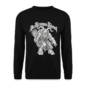 Krampus - Unisex Pullover - Schwarz - Vorne - Alina (178cm) & Michal (187cm)