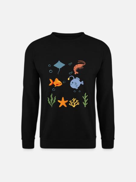 Rochen Unterwasser Kinder Garnele Fisch - Unisex Pullover - Schwarz