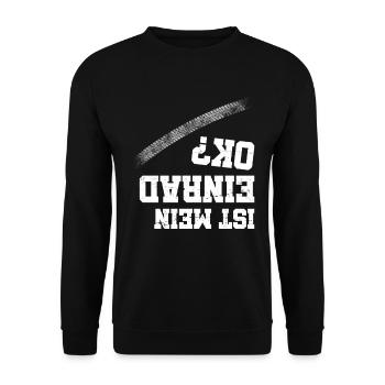 Ist mein Einrad Ok? - Unisex Pullover - Schwarz - Vorne - Alina (178cm) & Michal (187cm)