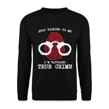 Crime-show-fan - Unisex Pullover - Schwarz - Vorne - Alina (178cm) & Michal (187cm)