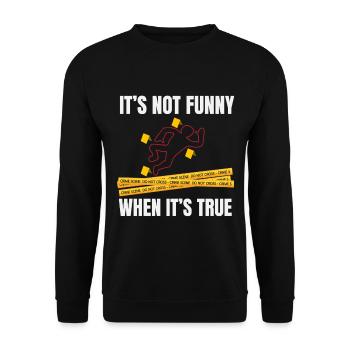 Dokumentation über wahre Verbrechen - Unisex Pullover - Schwarz - Vorne - Alina (178cm) & Michal (187cm)