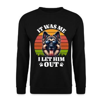 Lustige Deutscher Schäferhund Sprüche - Unisex Pullover - Schwarz - Vorne - Alina (178cm) & Michal (187cm)