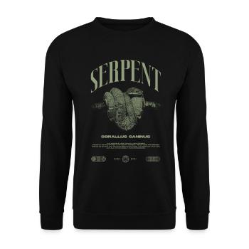 Smaragdbaumboa-Schlangenbesitzer und Reptilienhalter - Unisex Pullover - Schwarz - Vorne - Alina (178cm) & Michal (187cm)