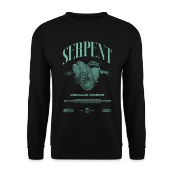 Smaragdbaumboa-Schlangenbesitzer und Reptilienhalter - Unisex Pullover - Schwarz - Vorne - Alina (178cm) & Michal (187cm)
