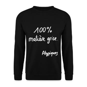 100 % graue Substanz – Atypische Sammlung - Unisex Pullover - Schwarz - Vorne - Alina (178cm) & Michal (187cm)