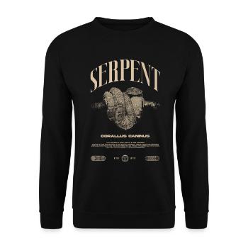 Smaragdbaumboa-Schlangenbesitzer und Reptilienhalter - Unisex Pullover - Schwarz - Vorne - Alina (178cm) & Michal (187cm)