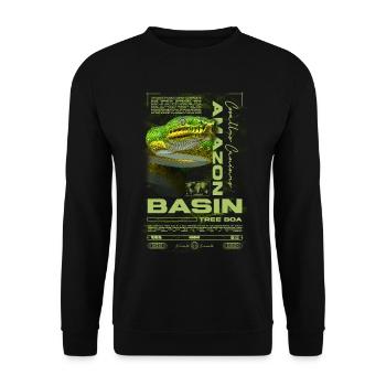 Smaragdbaumboa-Schlangenbesitzer und Reptilienhalter - Unisex Pullover - Schwarz - Vorne - Alina (178cm) & Michal (187cm)