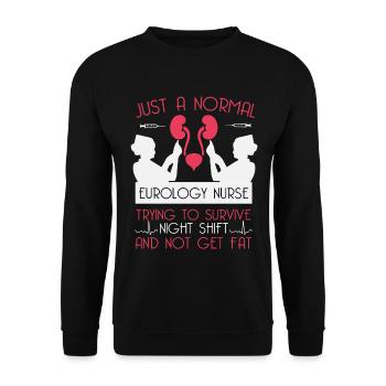Urologie-krankenschwester-Nachtschicht Urologie - Unisex Pullover - Schwarz - Vorne - Alina (178cm) & Michal (187cm)
