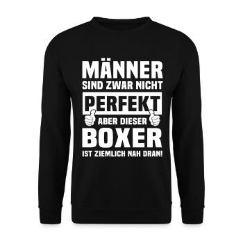 Boxer - Unisex Pullover - Schwarz - Vorne - Alina (178cm) & Michal (187cm)