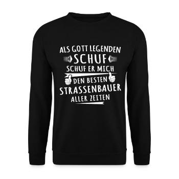 Strassenbauer - Unisex Pullover - Schwarz - Vorne - Alina (178cm) & Michal (187cm)