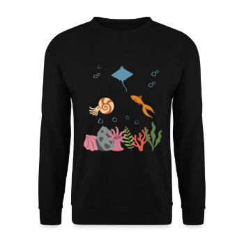 Rochen Unterwasser Kinder Nautilus - Unisex Pullover - Schwarz - Vorne - Alina (178cm) & Michal (187cm)