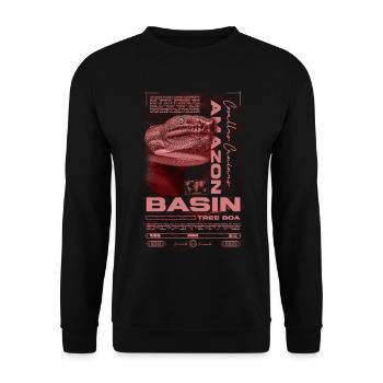 Smaragdbaumboa-Schlangenbesitzer und Reptilienhalter - Unisex Pullover - Schwarz - Vorne - Alina (178cm) & Michal (187cm)