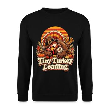 Tiny Turkey Loading Herbstwitz - Unisex Pullover - Schwarz - Vorne - Alina (178cm) & Michal (187cm)