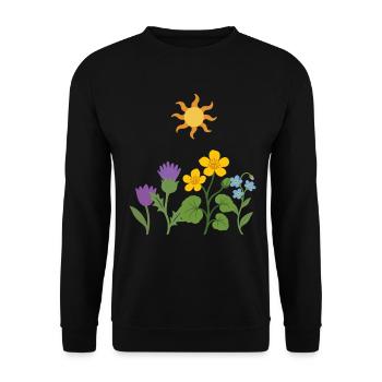 Blumen floral Pflanze Zeichnung Pflanzenwelt - Unisex Pullover - Schwarz - Vorne - Alina (178cm) & Michal (187cm)