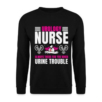 Krankenschwestern In Der Urologie - Unisex Pullover - Schwarz - Vorne - Alina (178cm) & Michal (187cm)