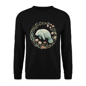 Wildblumen am Manatee Lake - Unisex Pullover - Schwarz - Vorne - Alina (178cm) & Michal (187cm)