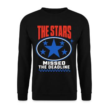 Sternenhumor – The Stars Missed the Deadline - Unisex Pullover - Schwarz - Vorne - Alina (178cm) & Michal (187cm)