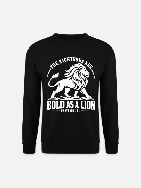Bibel Spruch Mut und Glaube Löwe - Unisex Pullover - Schwarz