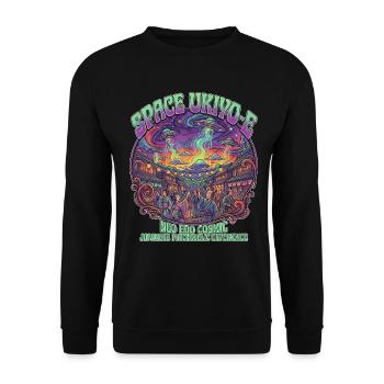Neo Edo Fest and UFO Ukiyo-e Psychedelic Trip - Unisex Pullover - Schwarz - Vorne - Alina (178cm) & Michal (187cm)