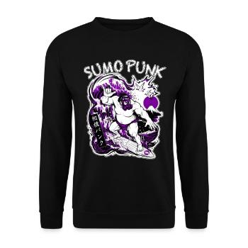 SUMO PUNK Purple Cyberpunk Neo Ukiyo-E Japan - Unisex Pullover - Schwarz - Vorne - Alina (178cm) & Michal (187cm)