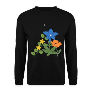 Blumen botanisch Natur Design - Unisex Pullover - Schwarz - Vorne - Alina (178cm) & Michal (187cm)