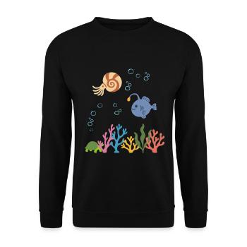 Nautilus Unterwasser Kinder Seeteufel Ozean - Unisex Pullover - Schwarz - Vorne - Alina (178cm) & Michal (187cm)