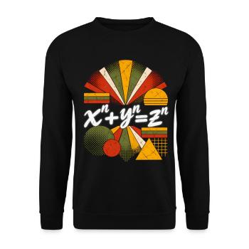 Fermats letzter Satz – Mathematische Gleichung - Unisex Pullover - Schwarz - Vorne - Alina (178cm) & Michal (187cm)