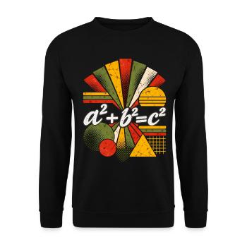 Satz des Pythagoras – Mathematische Wissenschaftsgleichung - Unisex Pullover - Schwarz - Vorne - Alina (178cm) & Michal (187cm)