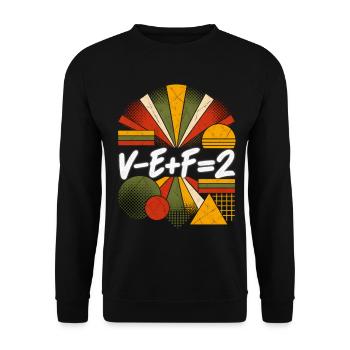Eulers Formel für Polyeder – Mathematische Gleichung - Unisex Pullover - Schwarz - Vorne - Alina (178cm) & Michal (187cm)