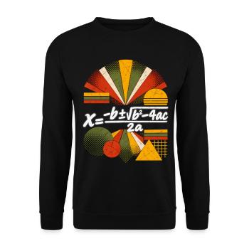 Quadratische Gleichung – Mathematische Naturwissenschaftsgleichung - Unisex Pullover - Schwarz - Vorne - Alina (178cm) & Michal (187cm)