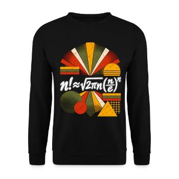 Stirlings Formel – Mathematische Wissenschaftsgleichung - Unisex Pullover - Schwarz - Vorne - Alina (178cm) & Michal (187cm)