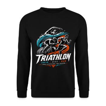 Triathlon - Unisex Pullover - Schwarz - Vorne - Alina (178cm) & Michal (187cm)